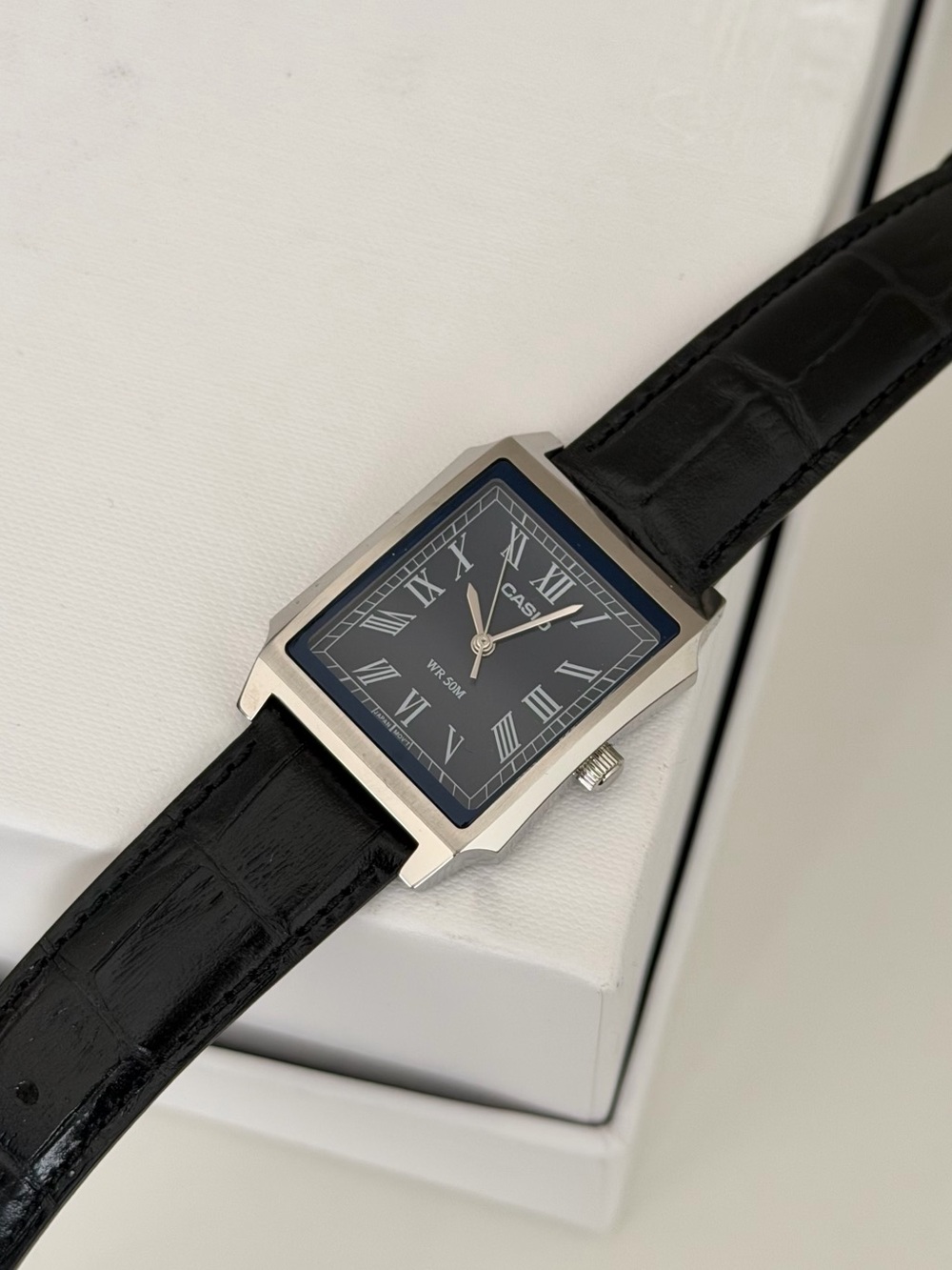 Casio Standard Analog Leather Strap Blue Dial Quartz